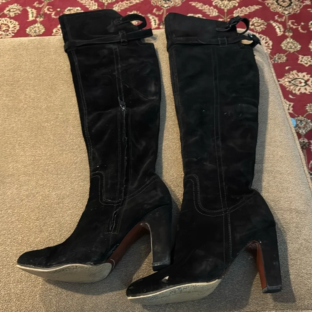 Sam Edelman Womens Boots 9 Sutton Suede Leather Over Knee High Heel (TD)